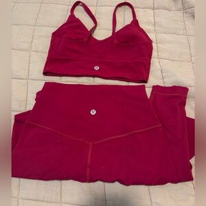Lululemon Berry Rumble bra and legging set 4/xs